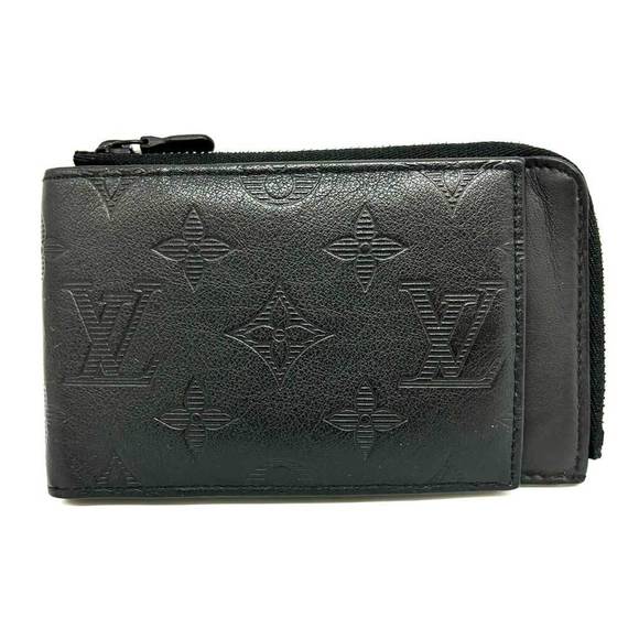 Louis Vuitton Hybrid Wallet Monogram Shadow Black Leather Noir Pass Case Wall...